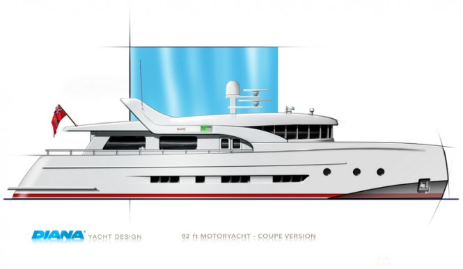 Coupe version of DIANA Blu yacht series by DIANA Yacht Design