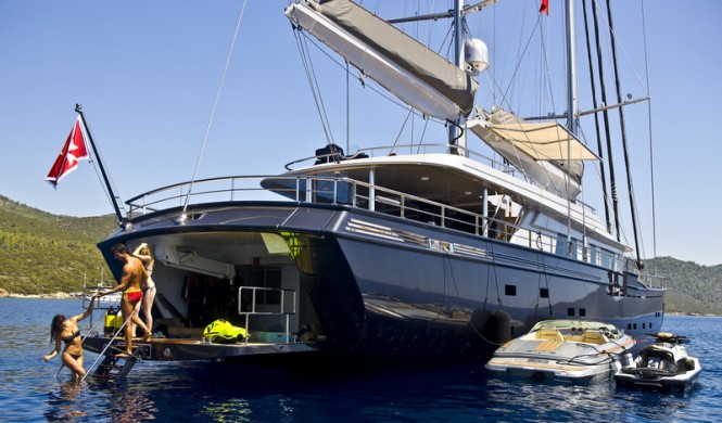 Luxury motorsailer yacht 60 Years - Lazarette Luxury motorsailer yacht 60 Years - Lazarette