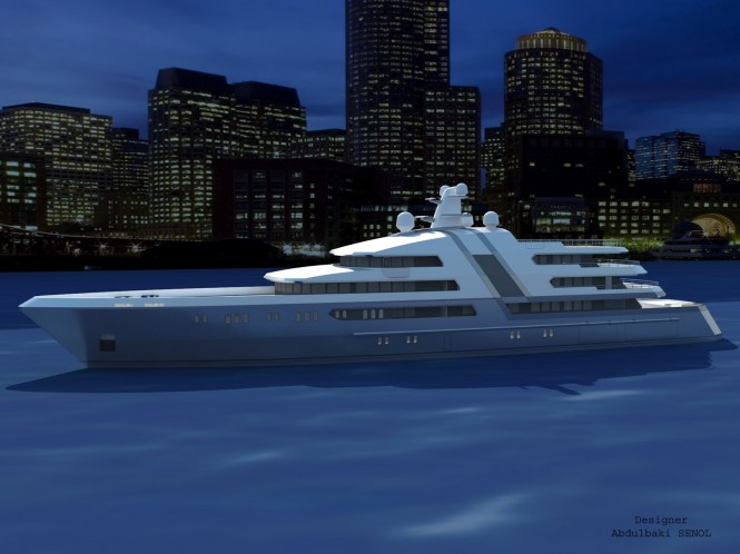 Images of the latest 85 m motor yacht concept by Abdulbaki SENOL