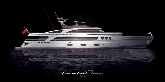 Guido de Groot and Doug Sharp designed motor yacht Intec Marine 140 Hybrid