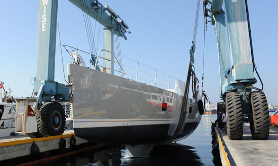 Oyster 100 superyacht Penelope at launch Oyster 100 superyacht Penelope at launch