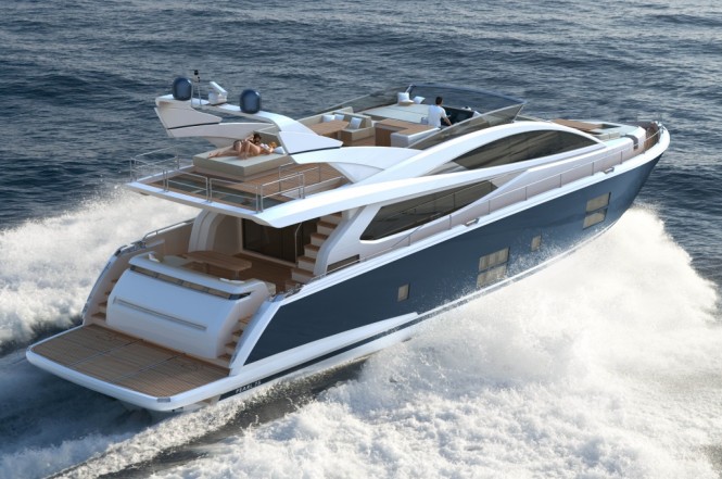 Kelly Hoppen styled Pearl 75 yacht on display at the upcoming London Boat Show