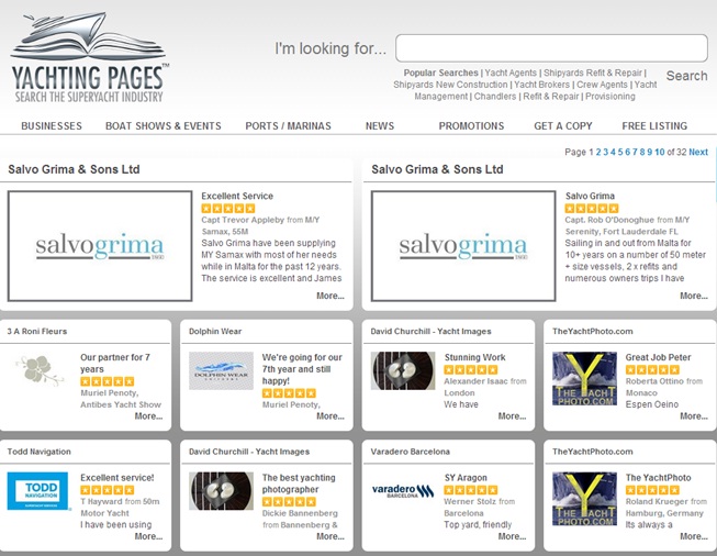 Superyacht Captains’ five-star reviews on the Yachting Pages’ website