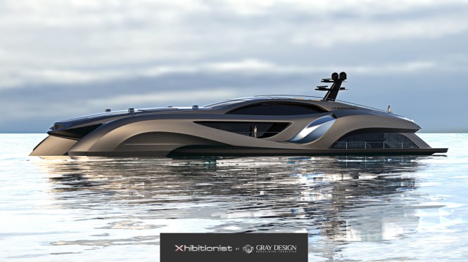 New 75m motor yacht XHIBITIONIST concept by Eduard Gray of Gray Design
