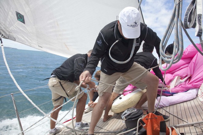Crew aboard Zefiro yacht - Photo by Luke Sprague Crew aboard Zefiro yacht - Photo by Luke Sprague