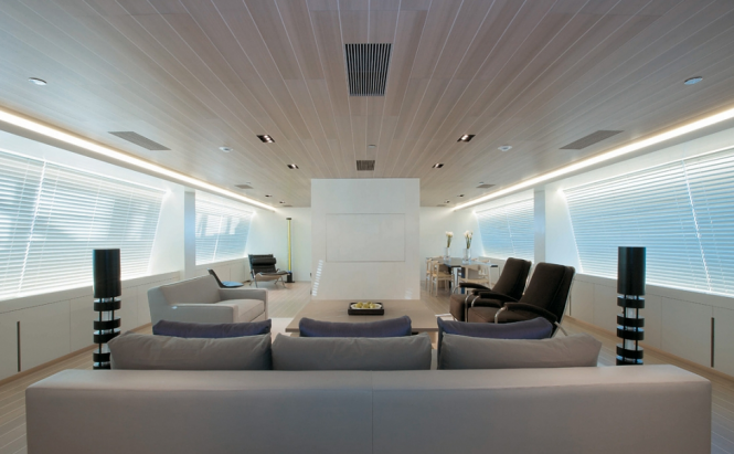 Interior of the Perini Navi charter yacht Baracuda Interior of the Perini Navi charter yacht Baracuda