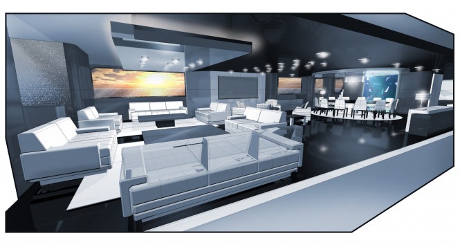 Luxury motor yacht Ruea 60 concept - Main Saloon Luxury motor yacht Ruea 60 concept - Main Saloon