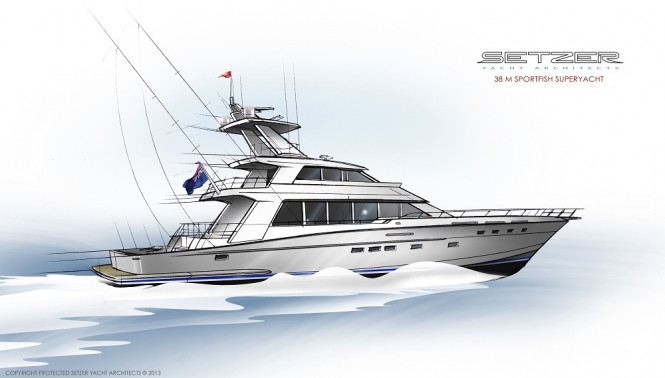 New 38m Sportfish Yacht Concept by Setzer Yacht Architects
