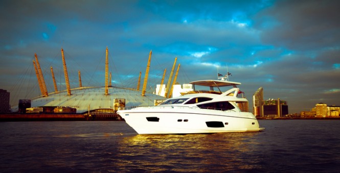 Photo and filming opportunities for Sunseeker Manhattan 73 Yacht ahead of the 2013 Brit Awards