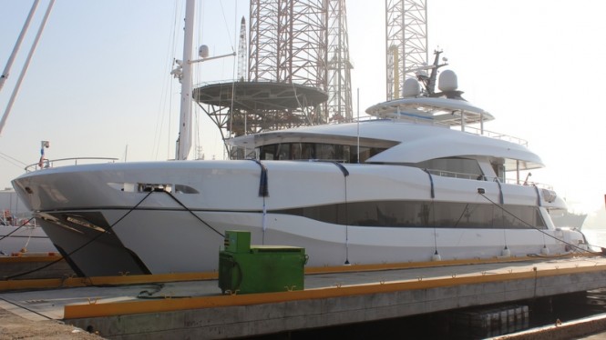 Superyacht Quaranta for Curvelle being launched by Logos Marine Superyacht Quaranta for Curvelle being launched by Logos Marine