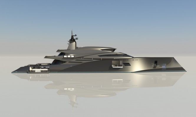 Impressive 245ft mega yacht ELEMENTUM concept by Christopher Seymour Designs
