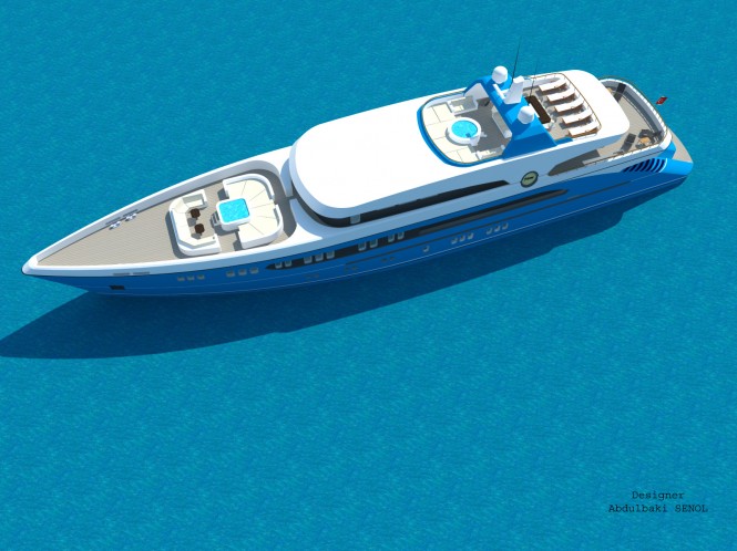 55m Senol Superyacht Concept - view from above 55m Senol Superyacht Concept - view from above