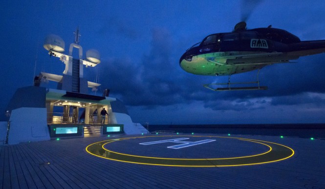 Certified Helipad aboard Stella Maris Yacht by night Certified Helipad aboard Stella Maris Yacht by night