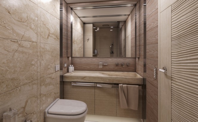 Columbus Sport 130 Hybrid Yacht - Guest Twin Cabin - Bathroom Columbus Sport 130 Hybrid Yacht - Guest Twin Cabin - Bathroom