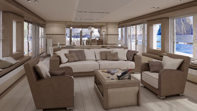 Columbus Sport 130 Hybrid Yacht - Main Saloon Columbus Sport 130 Hybrid Yacht - Main Saloon
