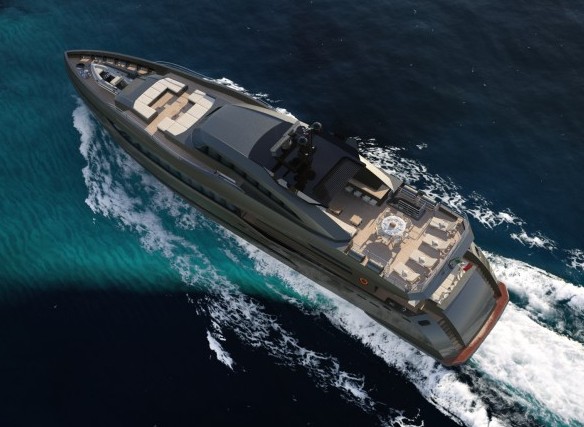 Columbus Sport 130′ Hybrid Yacht by Palumbo with interior design by Hot Lab