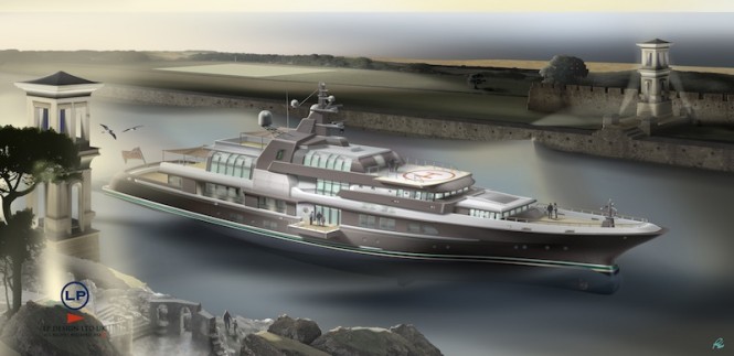 72m motor yacht OCEAN ATRIUM design concept by LP Design Ltd UK