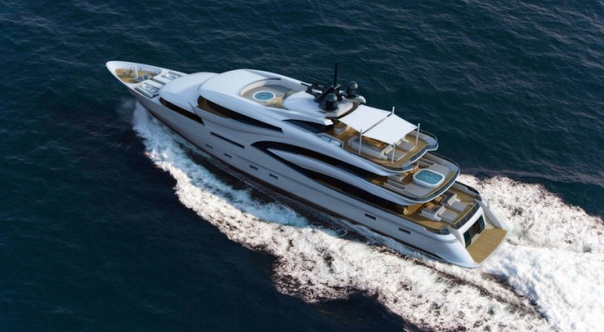 Luxury motor yacht Project Black&White - upview Luxury motor yacht Project Black&White - upview