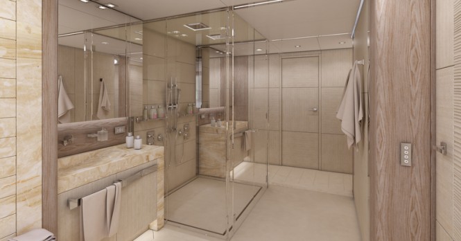 Luxury yacht Columbus Sport 130 Hybrid - Owners Bathroom Luxury yacht Columbus Sport 130 Hybrid - Owners Bathroom