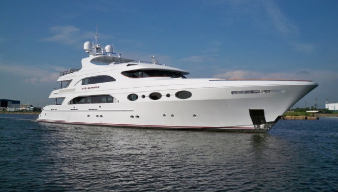 Trinity Yacht RED SAPPHIRE on her way to Sanya to attend Hainan Rendez-Vous