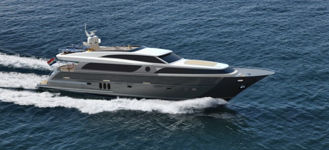 26m motor yacht Continental III Flybridge in build at Wim van der Valk