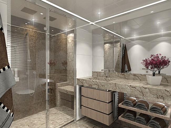 Canados 120 motor yacht Hull No. 2 - Guest Bathroom Canados 120 motor yacht Hull No. 2 - Guest Bathroom