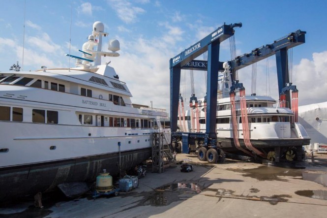 Derecktor’s Cimolai® 900 ton mobile boat hoist a Great Success