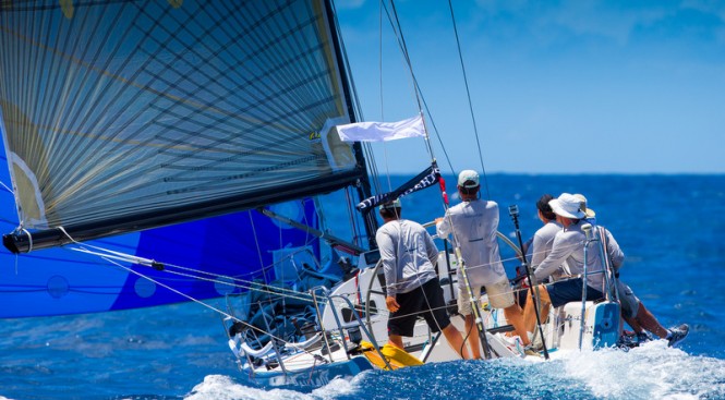 Downwind sailing at the Voiles de Saint Barth on Day 1 Downwind sailing at the Voiles de Saint Barth on Day 1