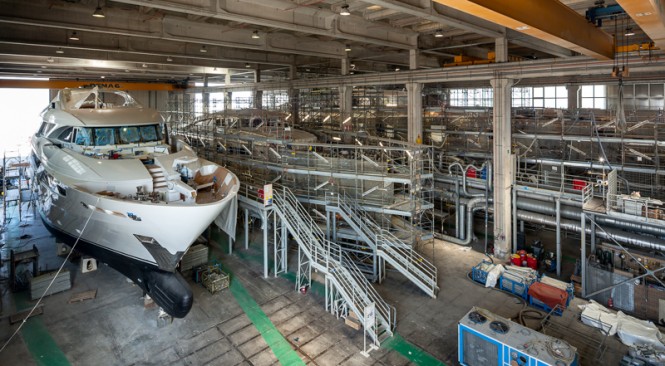 ISAYACHTS STEEL SHED WITH AZIZA YACHT ISAYACHTS STEEL SHED WITH AZIZA YACHT