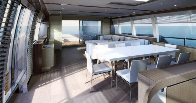 Interior of the new Ferretti 960 yacht Interior of the new Ferretti 960 yacht