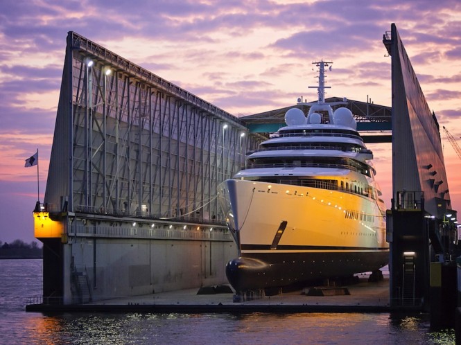 180m Project AZZAM Yacht launched by LURSSEN