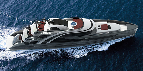 Motor yacht PRINCE 50 with design by Ken Freivokh in build at Mayra Yachts