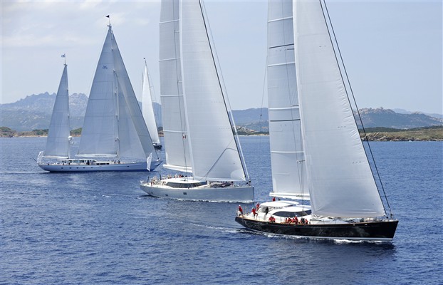 Luxury superyachts competing in the Dubois Cup Luxury superyachts competing in the Dubois Cup
