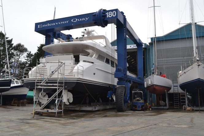 Moonen 94 Yacht INFINITY ready to be re-launched at Endeavour Quay
