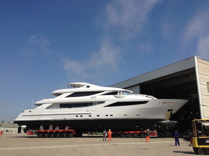 ISA 41M AZIZA Yacht gets ready for launch