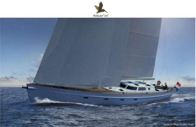 New sailing yacht PELICAN 80 concept developed by Olivier van Meer & Sea Independent Custom