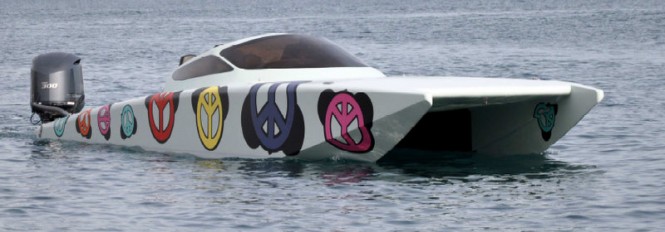 Spire Boat’s PEACE & TOON mega yacht tender – charity boat decorated by Thierry TRIVES