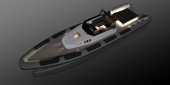 Rupert 52 Cabin Yacht Tender Design - upview Rupert 52 Cabin Yacht Tender Design - upview