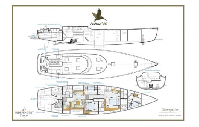 Sailing yacht Pelican 80 concept - Layout Sailing yacht Pelican 80 concept - Layout