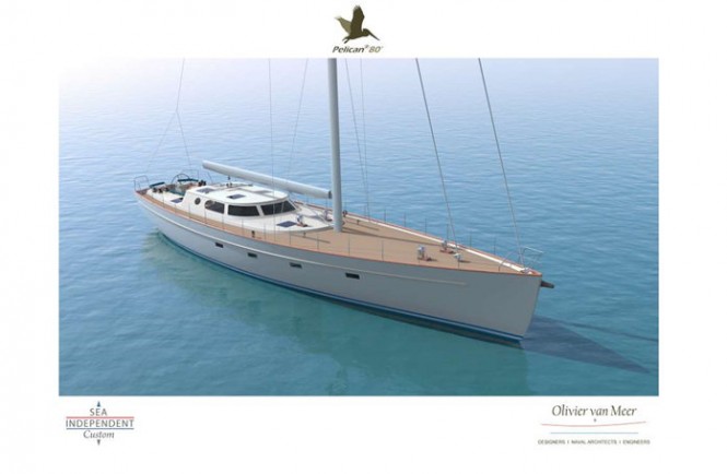 Sailing yacht Pelican 80 concept - front view Sailing yacht Pelican 80 concept - front view