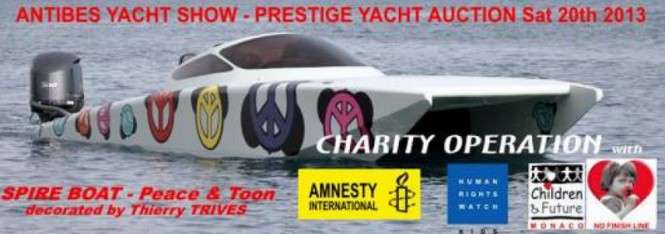 Spire Boat’s PEACE & TOON powerboat yacht tender to be sold at first yacht live auction at Antibes Yacht Show