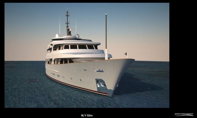 55m Spadolini Luxury Yacht Concept - front view 55m Spadolini Luxury Yacht Concept - front view