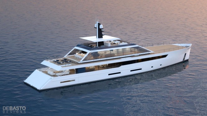 55m superyacht Quartz concept - aft view 55m superyacht Quartz concept - aft view