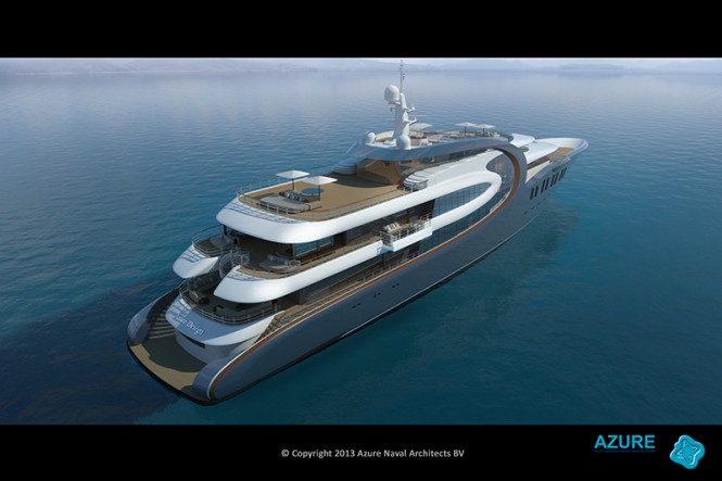 88m luxury yacht Dylana concept - upview 88m luxury yacht Dylana concept - upview