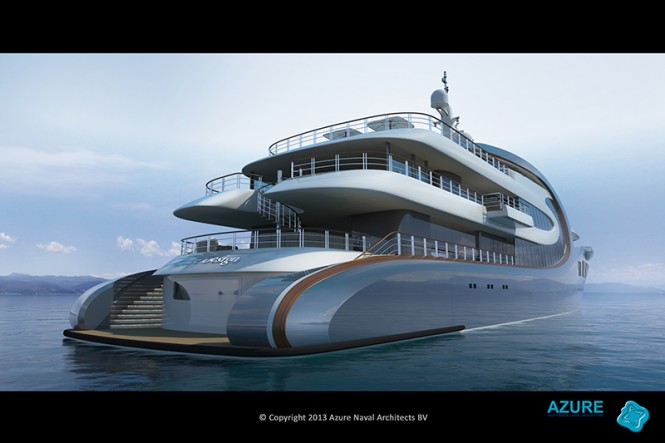 88m superyacht Dylana concept - aft view 88m superyacht Dylana concept - aft view