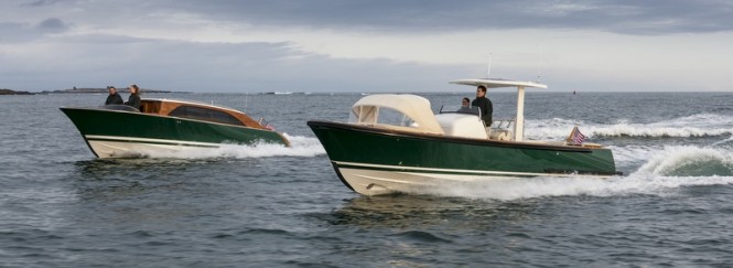 Andrew Winch designed Hull 415 Open and Hull 416 Limo Yacht Tenders delivered by Hodgdon Yachts