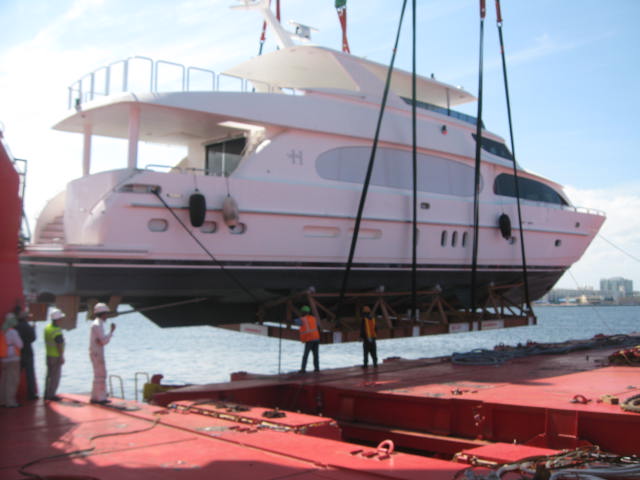 Arrival of Second Love yacht after one months voyage from shipyard in Taiwan Superyacht Second Love - aft view