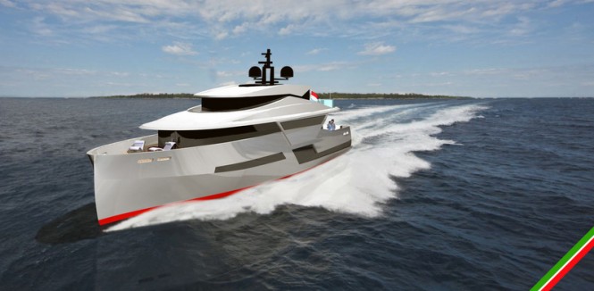 Luxury superyacht LGH 53 Hybrid concept at full speed Luxury superyacht LGH 53 Hybrid concept at full speed