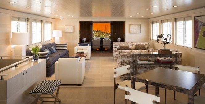 Luxury yacht A2 - main salon Photo credit to Paul Warchol