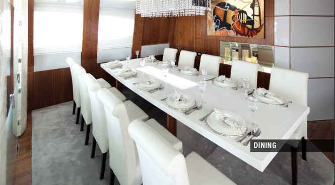 Superyacht Aycer 110 - Dining Superyacht Aycer 110 - Dining